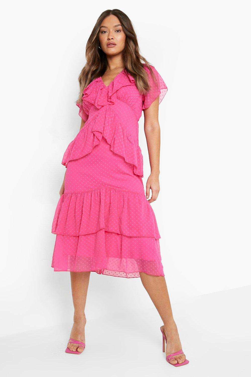 Hot pink outlet dress boohoo